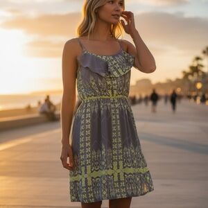 Olive & Oak Gray and Yellow Mini Dress